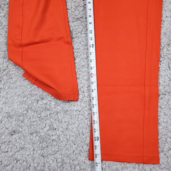 Betabrand Monroe Crop Trouser Straight Orange Dress Pants Size XL Elastic Waist - Picture 8 of 9